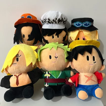 20cm One Piece Luffy Zoro Ace Sabo Sanji Plush Toy