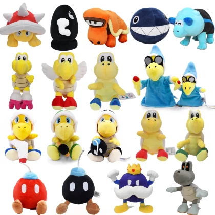 New Mario Bros Plush Koopa Troopa Bulrush Chain Chomp Armad Bullet Bill Bob-omb Dry Bones Stuffed Dolls Soft Toys Birthday Gift