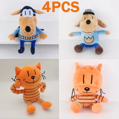 4PCS New Dog Man Plush Toy Anime Petey Cat Puppy Stuffed Animal