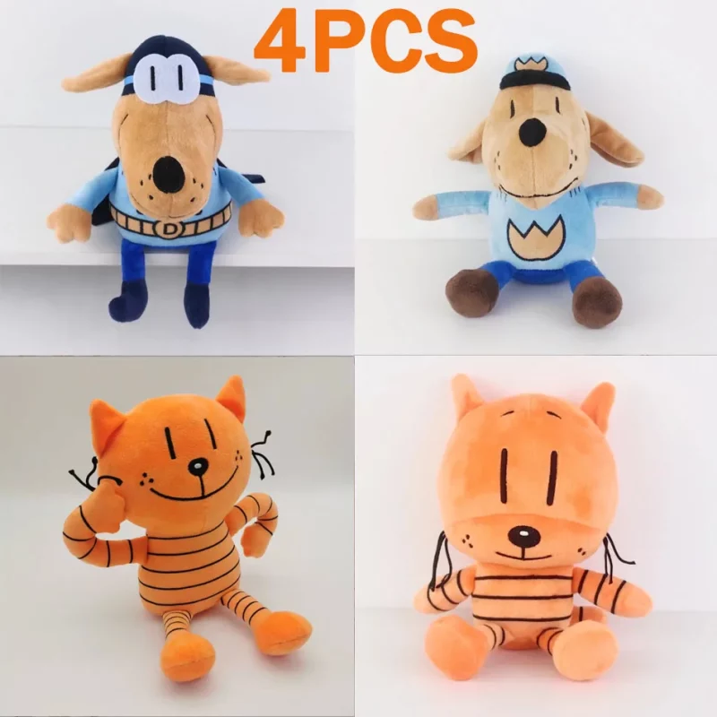 4PCS New Dog Man Plush Toy Anime Petey Cat Puppy Stuffed Animal