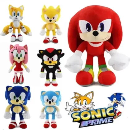 30cm-High Quality Sonic Plush Toy Knuckles Tails Amy Rose Plush Doll