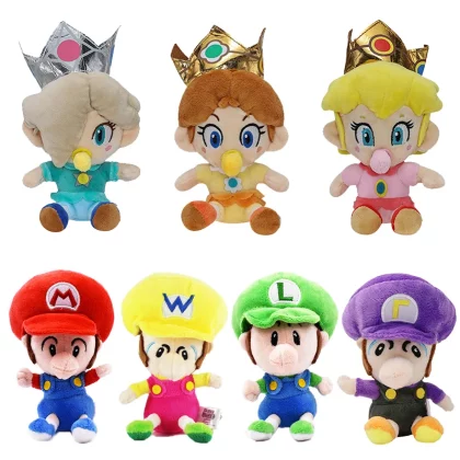 7 Styles Mario Bros Plush Toys Princess Peach Daisy Rosalina Luigi Doll Anime Figures