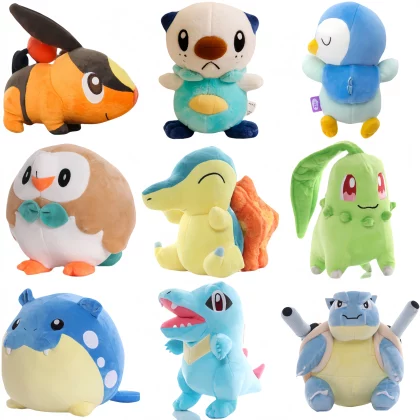 Pokemon Pikachu Plush Oshawott Stuffed Doll Tepig Cyndaquil Chikorita Rowlet Spheal Piplup Totodile Gengar Peluche Toys